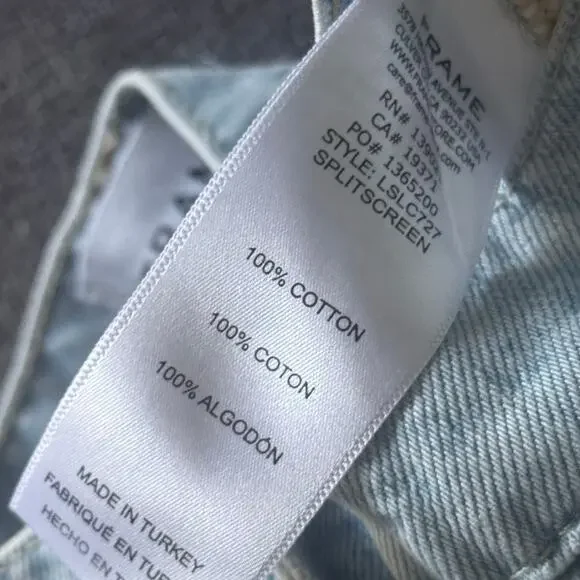 FRAME like new split screen light wash denim Le Slouch straight cropped jeans - Picture 10 of 11